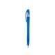 aerial view a translucent blue with clear frosted trim / blue ink dart click ballpoint pen, image 1 of 3