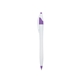 aerial view a white with purple / black ink dart click ballpoint pen, image 1 of 3