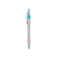 aerial view a silver with light blue / black ink dart click ballpoint pen, image 1 of 3