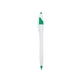aerial view a white with green / black ink dart click ballpoint pen, image 1 of 3