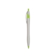 aerial view a silver with lime green / black ink dart click ballpoint pen, image 1 of 3