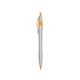 aerial view a silver with orange / black ink dart click ballpoint pen, image 1 of 3