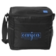 aerial view a black/black chill by flexifreeze(r) 12- can cooler with mesh pockets, image 1 of 2