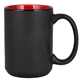 aerial view a red konapro 14 oz two tone ceramic mug, image 1 of 2