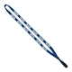aerial view a royal blue 1/2 cotton lanyard with metal crimp bulldog clip, image 1 of 2