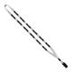 aerial view a white 1/2 cotton lanyard with metal crimp bulldog clip, image 1 of 2