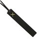 aerial view a black leather & lemon yellowc linen accent turner tasseled bookmark, image 1 of 2