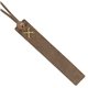 aerial view a distressed brown leather & lemon yellowc linen accent turner tasseled bookmark, image 1 of 2