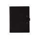 aerial view a black leather & gray 9c linen accent mini tasker leather mini padfolio, image 1 of 2