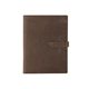 aerial view a distressed brown leather & gray 9c linen accent mini tasker leather mini padfolio, image 1 of 2