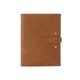aerial view a tan leather & lemon yellowc linen accent mini tasker leather mini padfolio, image 1 of 2