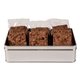 aerial view a group of fresh beginnings 6 fudge brownies in tin, image 2 of 2