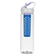aerial view a clear bottle with blue infuser 25 oz fruit fusion bottle, image 1 of 2