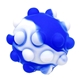 aerial view a blue/white push pop stress ball - stress reliever, image 1 of 2