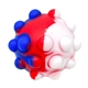 aerial view a blue/red/white push pop stress ball - stress reliever, image 1 of 2