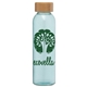 aerial view a aqua 5483 alpine - 17 oz glass bottle with bamboo lid, image 1 of 2