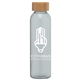 aerial view a smoke 447 alpine - 17 oz glass bottle with bamboo lid, image 1 of 2