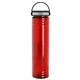 aerial view a transparent red bottle & black with gray trim lid 32 oz adventure bottle with ez grip lid - made with tritan(tm) renew, image 1 of 2