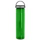 aerial view a transparent green bottle & black with gray trim lid 32 oz adventure bottle with ez grip lid - made with tritan(tm) renew, image 1 of 2