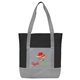 aerial view a black glenwood - non - woven tote bag with 210d pocket - colorjet, image 1 of 2