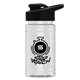 aerial view a group of mini 16 oz pete sports bottle with drink thru lid, image 1 of 17