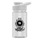 aerial view a group of mini 16 oz pete sports bottle with drink thru lid, image 11 of 17