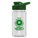 aerial view a group of mini 16 oz pete sports bottle with drink thru lid, image 3 of 17