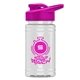 aerial view a group of mini 16 oz pete sports bottle with drink thru lid, image 7 of 17