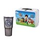 a white lunchbox & titanium grey tumbler retro lunchbox + 20 oz economy stainless steel tumbler in vacuum formed insert