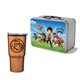 a silver lunchbox & copper tumbler retro lunchbox + 20 oz economy stainless steel tumbler in vacuum formed insert