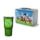a silver lunchbox & green tumbler retro lunchbox + 20 oz economy stainless steel tumbler in vacuum formed insert
