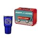 a red lunchbox & blue tumbler retro lunchbox + 20 oz economy stainless steel tumbler in vacuum formed insert