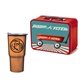 a red lunchbox & copper tumbler retro lunchbox + 20 oz economy stainless steel tumbler in vacuum formed insert