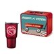 a red lunchbox & red tumbler retro lunchbox + 20 oz economy stainless steel tumbler in vacuum formed insert