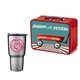 a red lunchbox & silver tumbler retro lunchbox + 20 oz economy stainless steel tumbler in vacuum formed insert