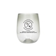 aerial view a recycled clear 12 oz recycled stemless wine glass, image 1 of 3