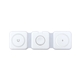 aerial view a white 3- in -1 travel charger, image 1 of 3