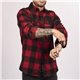 a red/black burnside the legendary two pocket mens plaid flannel