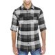 a black/grey burnside the legendary two pocket mens plaid flannel