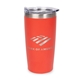 aerial view a matte red 20 oz vacuum tumbler, image 1 of 3