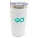 a matte white 20 oz vacuum tumbler