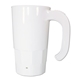 aerial view a white 20 oz stackable beer stein, full color digital, image 1 of 2