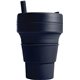 aerial view a denim stojo 16 oz collapsible cup, full color digital, image 1 of 2