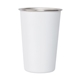 a white dubliner stainless steel pint glass cup