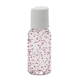 aerial view a clear bottle with red beads 1 oz single color moisture bead sanitizer in clear round bottle, image 1 of 2