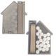 aerial view a translucent black (smoke) house shaped candy pick n mints, image 1 of 2