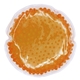 aerial view a orange round gel bead hot / cold pack, image 1 of 2
