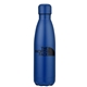 aerial view a matte finish blue 17 oz double wall stainless steel vacuum bottle, image 1 of 2