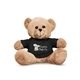 aerial view a black 7 plush bear with t - shirt, image 1 of 5