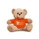 aerial view a orange 7 plush bear with t - shirt, image 1 of 5